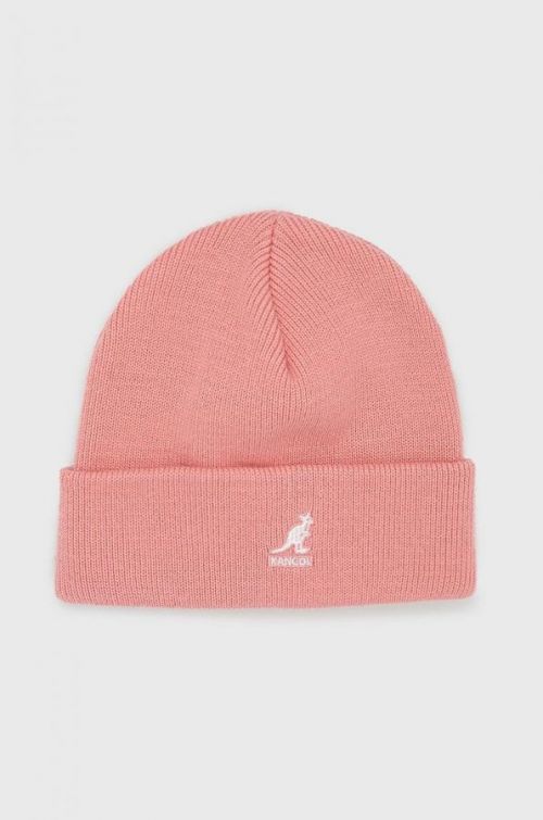 Čiapka Kangol ružová farba, z hrubej pleteniny,