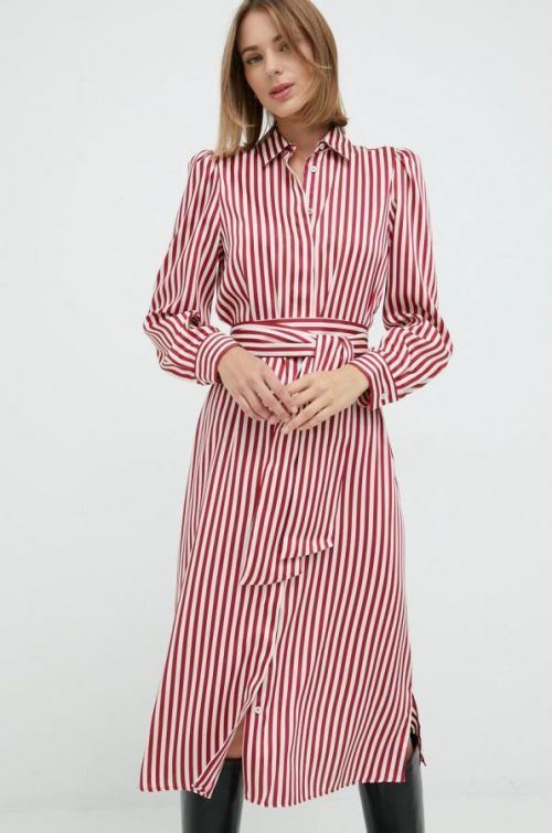 Šaty Marella fialová farba, midi, rovný strih