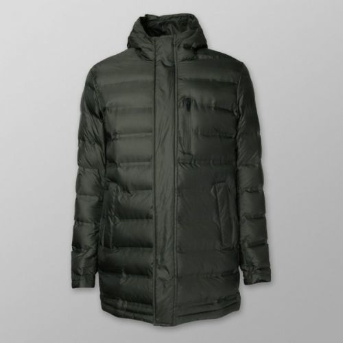 Pánska prešívaná bunda sivo-zelená s kapucňou 14396