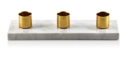Hranatý svícen Cedric Marble 20 cm zlatý