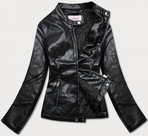 Čierna bunda ramoneska so stojačikom (11Z8008) čierna S (36)