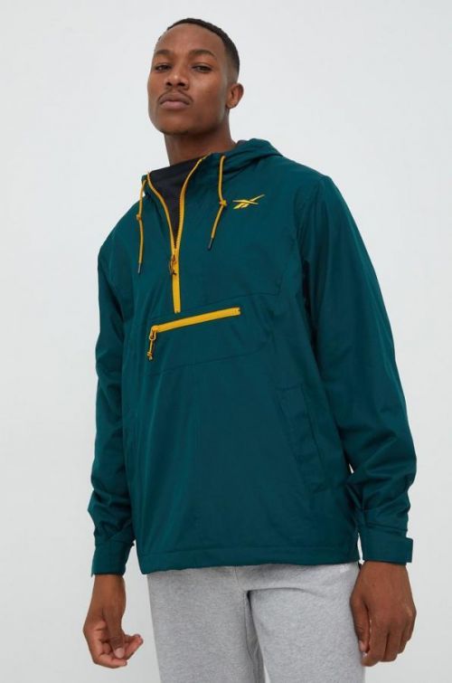Bunda Reebok Classic pánska, zelená farba, prechodná,