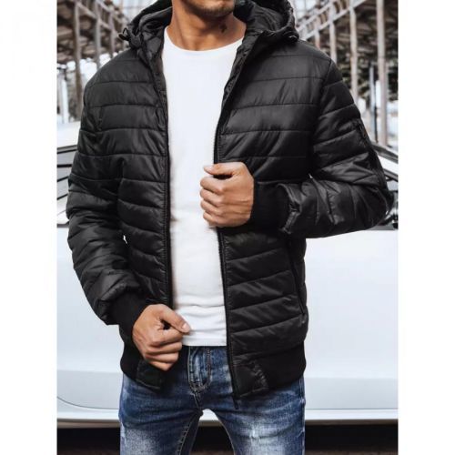 Men's quilted transitional black jacket Dstreet TX4145