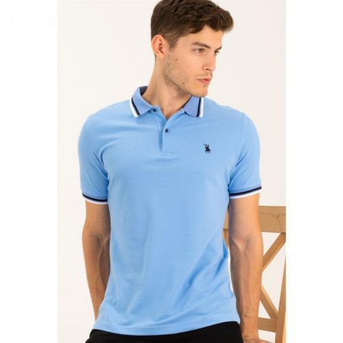 T8594 DEWBERRY MEN'S T-SHIRT-LIGHT BLUE