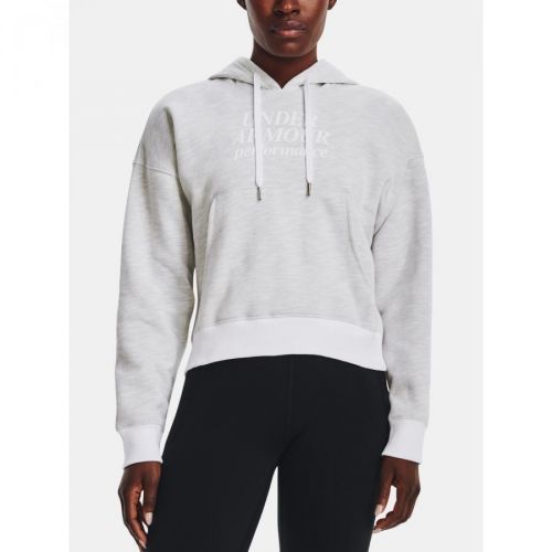 Under Armour Sweatshirt Essential Script Hoodie-WHT - Women