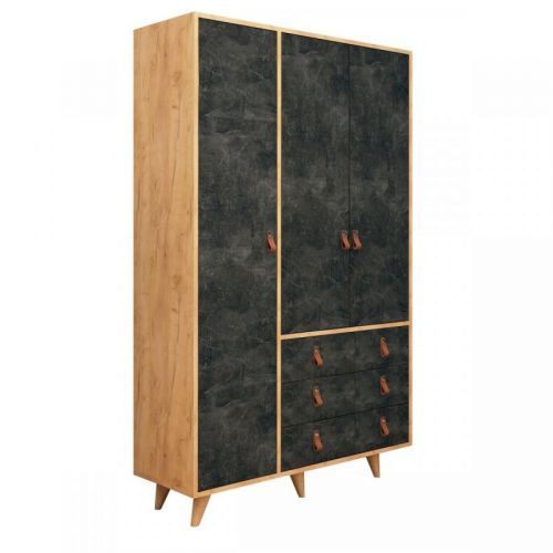 Šatní skříň Pagina 120 cm dub/tmavě hnědá