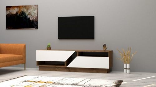 TV stolek Koza 160 cm ořech/bílý