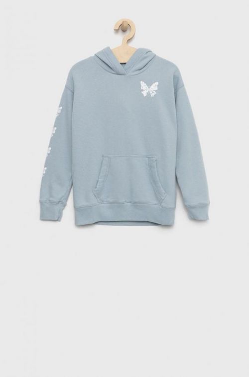 Detská mikina Abercrombie & Fitch s kapucňou, jednofarebná