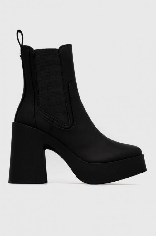 Topánky chelsea Steve Madden Climate dámske, čierna farba, na podpätku,