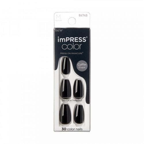 KISS Samolepiace nechty imPRESS Color MC All Black 30 ks