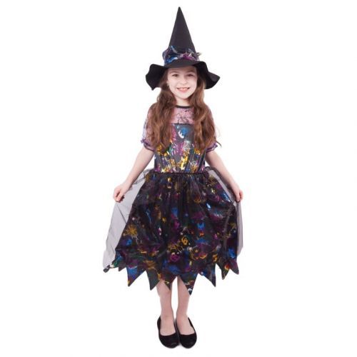 Detský kostým čarodejnice farebná/Halloween (S) e-obal