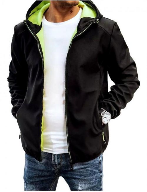 čierna softshellová bunda