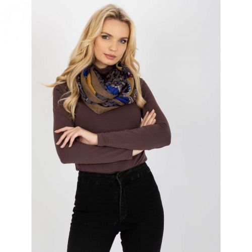 Women's gray scarf with prints