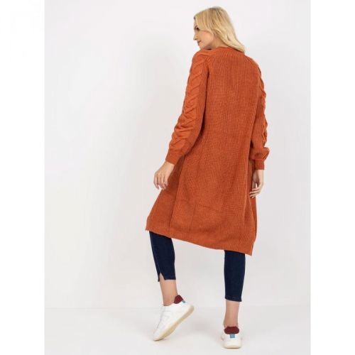 Dark orange long cardigan without closure RUE PARIS