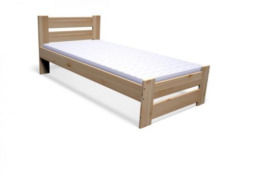 Expedo Posteľ z masívu ŠTUDY + rošt ZADARMO + penový matrac MORAVIA 16 cm, 80x200cm, prírodný/nelak