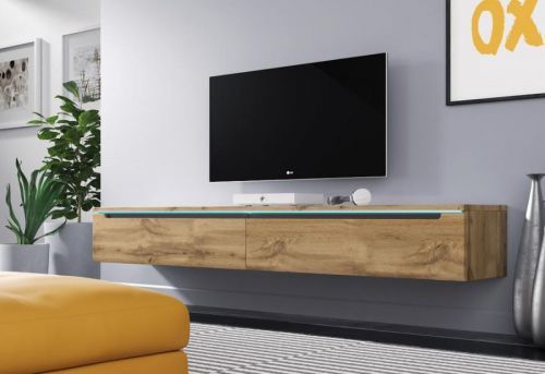 Expedo TV stolík MENDES DES I 180, 180x24x33, dub Wotan, bez LED osvetlenia
