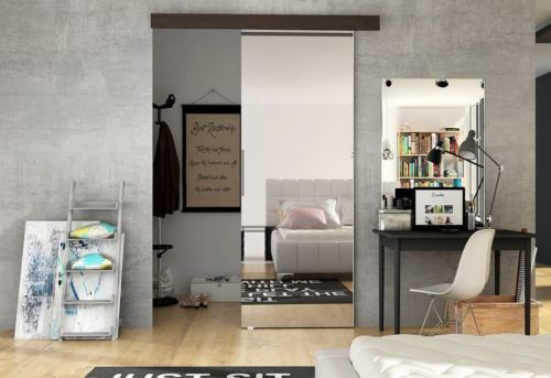 Expedo Posuvné dvere DOLANO II so zrkadlom + Tichý dojazd, 86,5x205, čokoládová