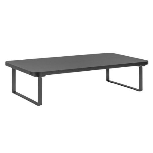 Podstavec pod monitor, priestor pre klávesnicu, rýchla montáž, čierny, oceľ, drevotrieska, 20 kg nosnosť, Powerton, ergo