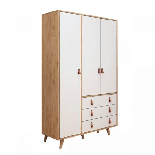 Šatní skříň Pagina 120 cm dub/bílá