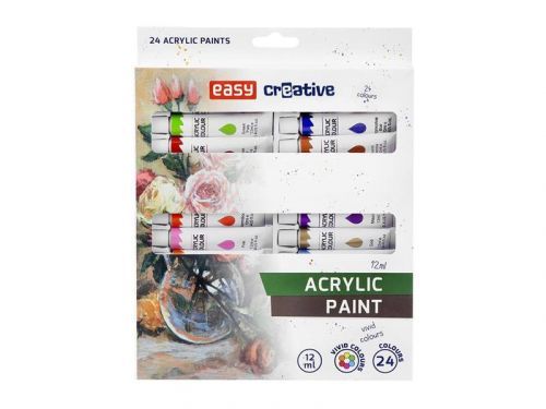 Akrylové farby EASY CREATIVE 24 farieb 12ml