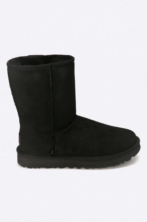 UGG dámske, čierna farba, na plochom podpätku, zateplené