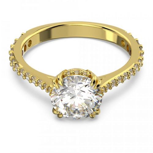 Swarovski Nádherný pozlátený prsteň s kryštálmi Constella 5642619 50 mm