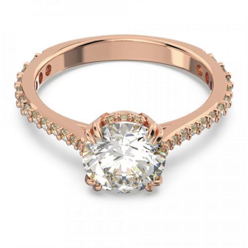 Swarovski Nádherný bronzový prsteň s kryštálmi Constella 5642644 58 mm