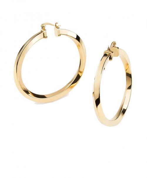 Guess Elegantné pozlátené náušnice kruhy Hoops Don`t Lie JUBE01484JWYG