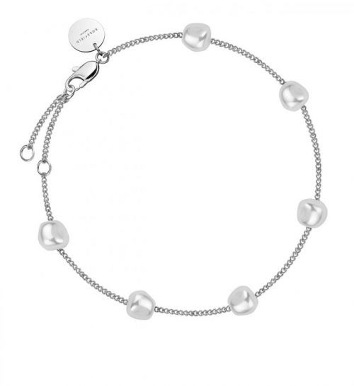 Rosefield Pôvabný oceľový náramok s perlami Essentials JBLPS-J604