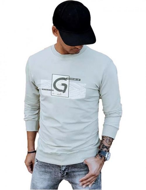 Béžová mikina bez kapucne