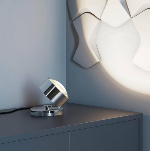 Stolná LED lampa Puk Maxx Spot, chróm