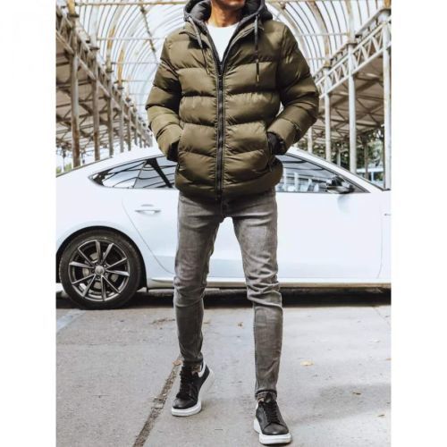 Green men's quilted winter jacket Dstreet TX4191