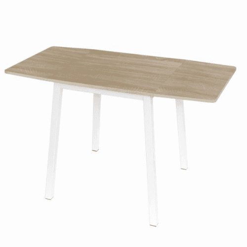 KONDELA Jedálenský stôl, MDF fóliovaná/kov, dub sonoma/biela, 60-120x60 cm, MAURO