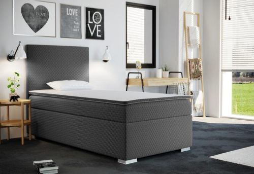 Expedo Čalúnená posteľ boxspring RENATA + topper, 90x200, sawana pik honey 05, ľavá
