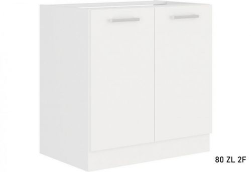 Expedo Kuchynská skrinka drezová ALBERTA ZL 2F BB + kuchynský drez, 80x82x52, biela