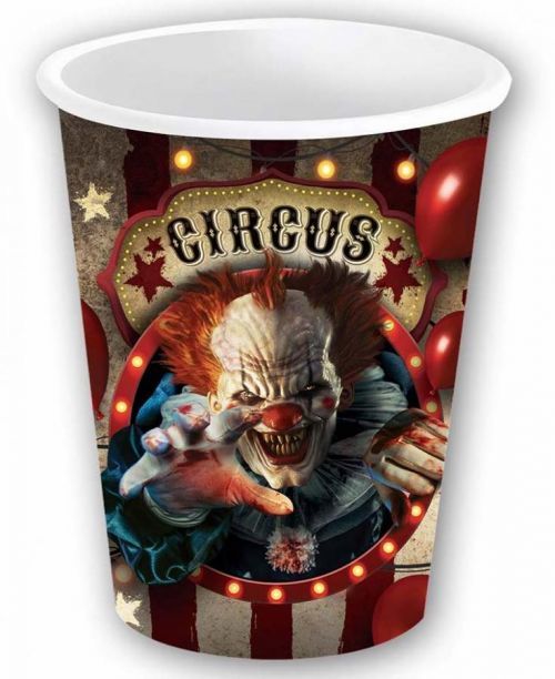 Guirca Poháre - Halloween Circus Klaun 240 ml 6 ks