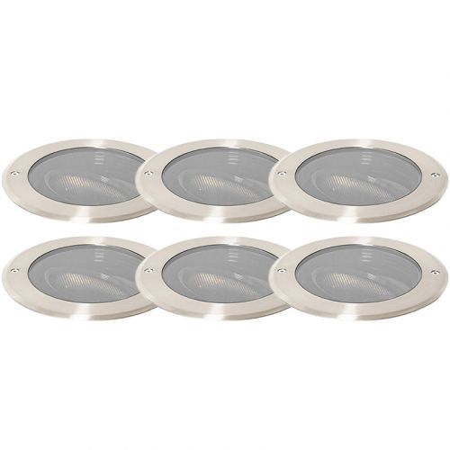 Set van 6 grondspot staal AR111 verstelbaar IP65 - Delux Honey