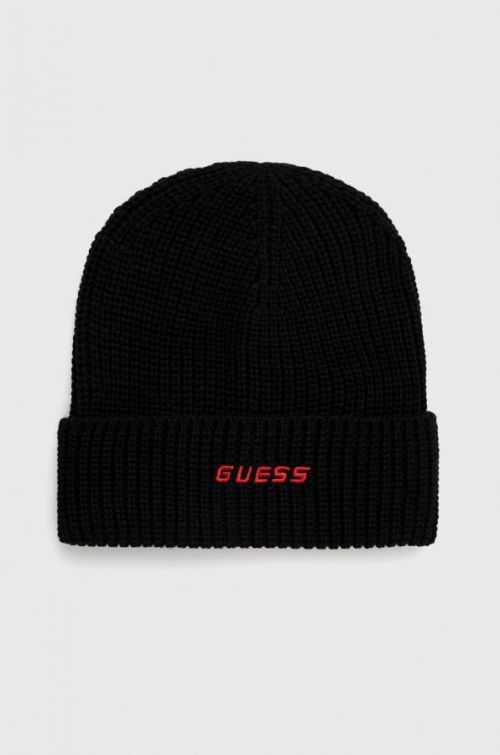 Čiapka Guess čierna farba,