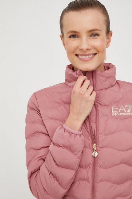 Bunda EA7 Emporio Armani dámska, ružová farba, prechodná,