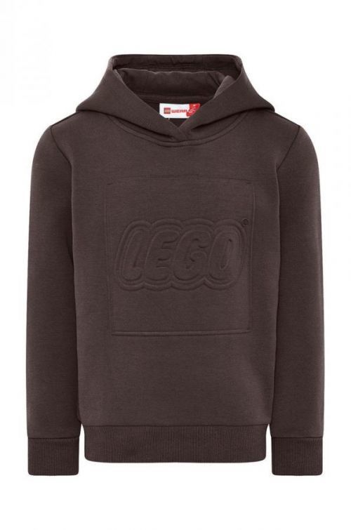 Detská mikina Lego Wear hnedá farba, s kapucňou, s nášivkou