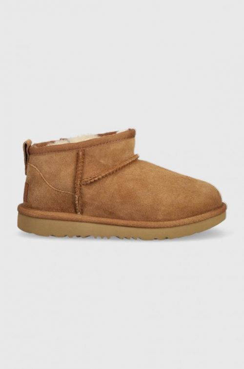 Detské semišové snehule UGG Classic Ultra Mini hnedá farba