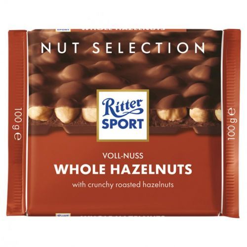 RITTER SPORT Mliečna čokoláda celé orechy 100 g