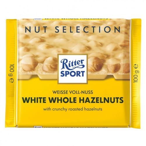RITTER SPORT Biela čokoláda s celými orechmi 100 g