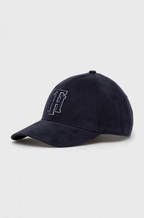 Bavlnená šiltovka Tommy Hilfiger tmavomodrá farba, s nášivkou