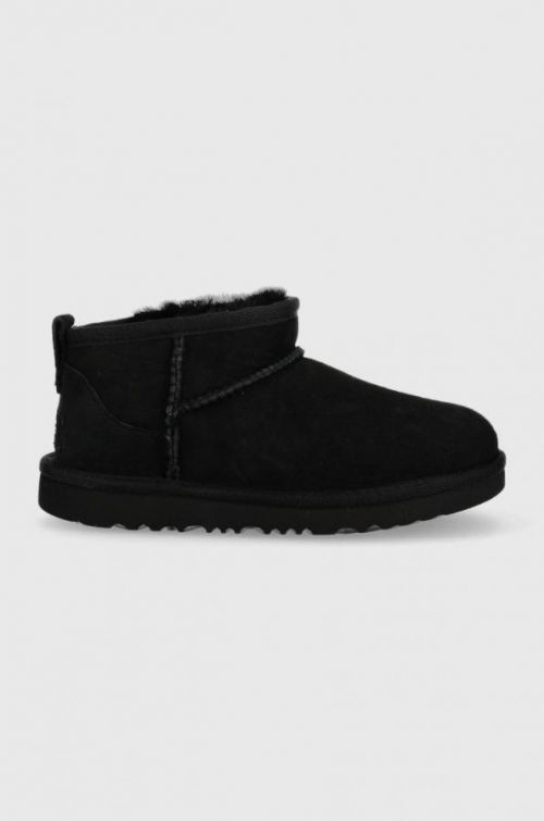 Detské semišové snehule UGG Classic Ultra Mini čierna farba