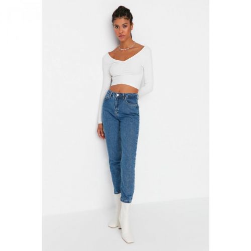 Trendyol Blue Normal Waist Mom Jeans
