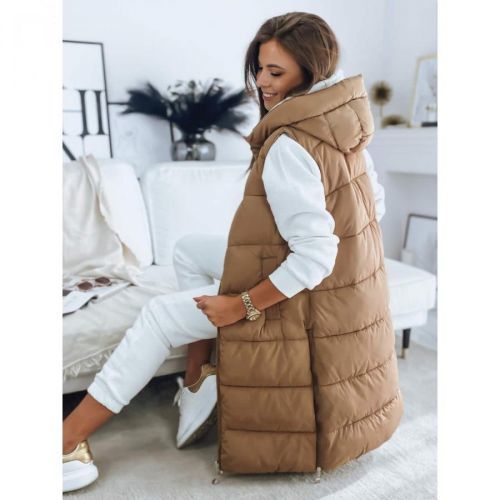 Double-sided quilted MARIET vest, camel Dstreet TY3158