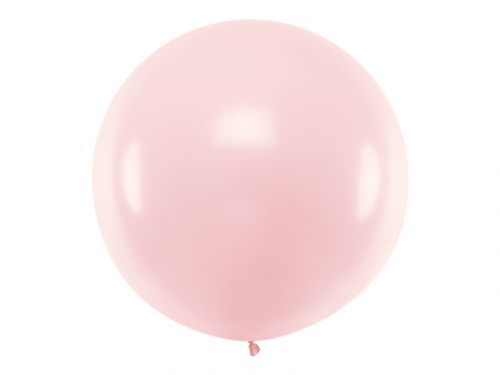PartyDeco Guľatý latexový Jumbo balón 1m pastelovo ružový