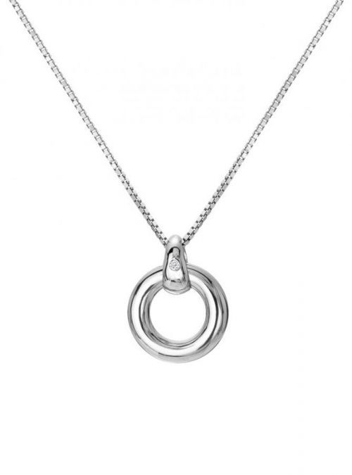 Hot Diamonds Minimalistický strieborný náhrdelník s diamantom Forever DP900 (retiazka, prívesok)