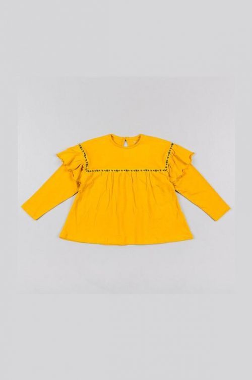 Detské tričko s dlhým rukávom zippy žltá farba,